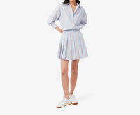 Lacoste - Poplin Short Striped Pleated Skirt