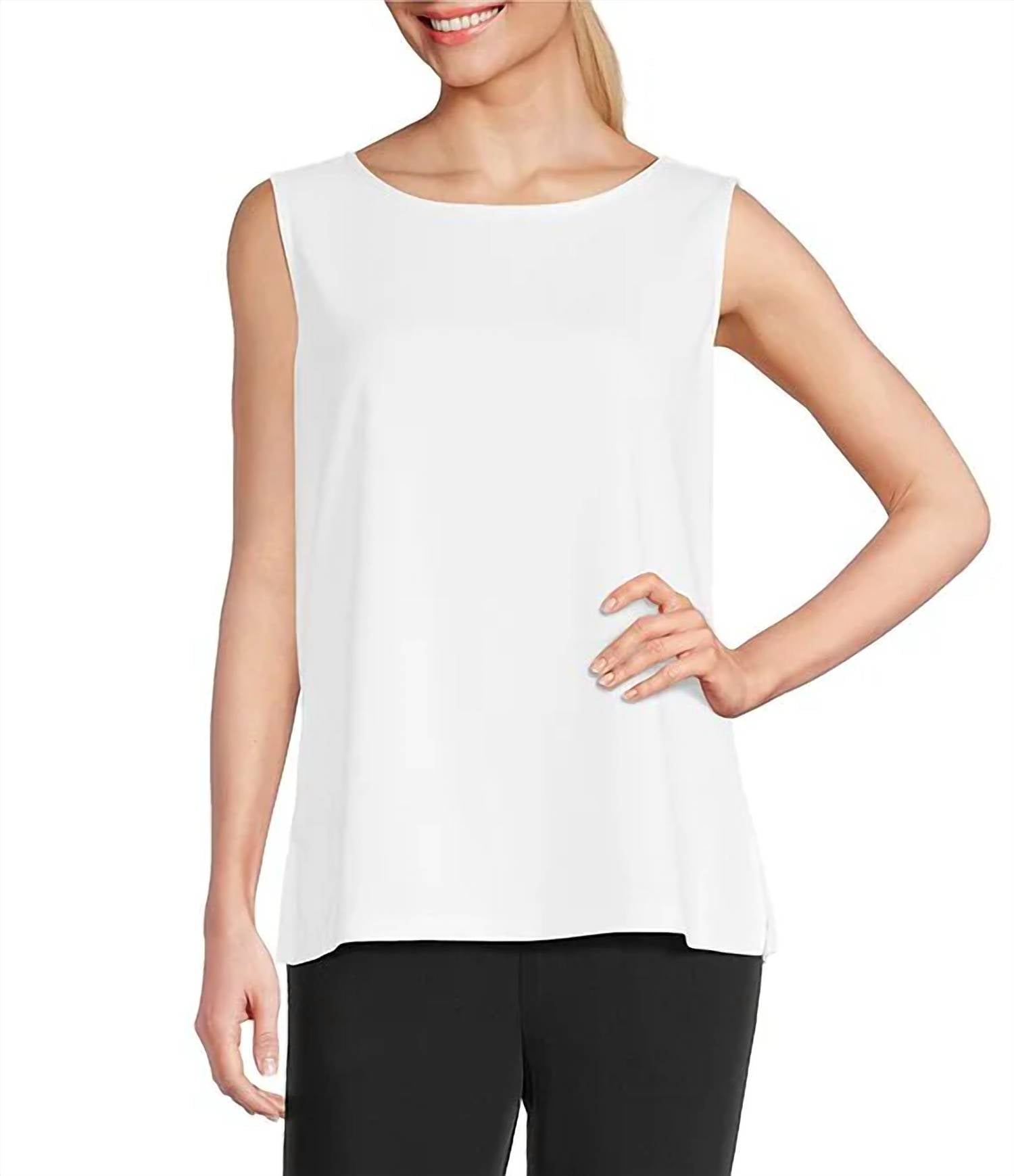 Multiples - High Crew Neck Sleeveless Knit Tank Top