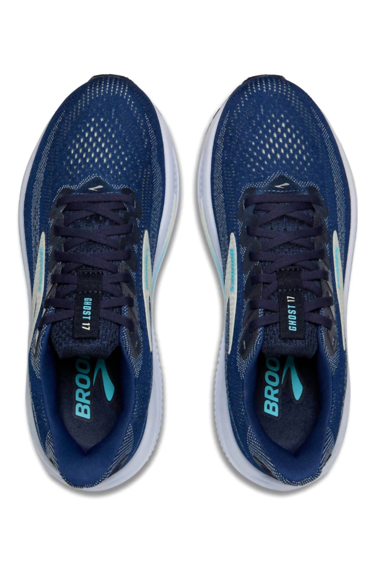 BROOKS Women's Ghost 17 Running Shoe in navy green turquoise - women's shoe - alternate view