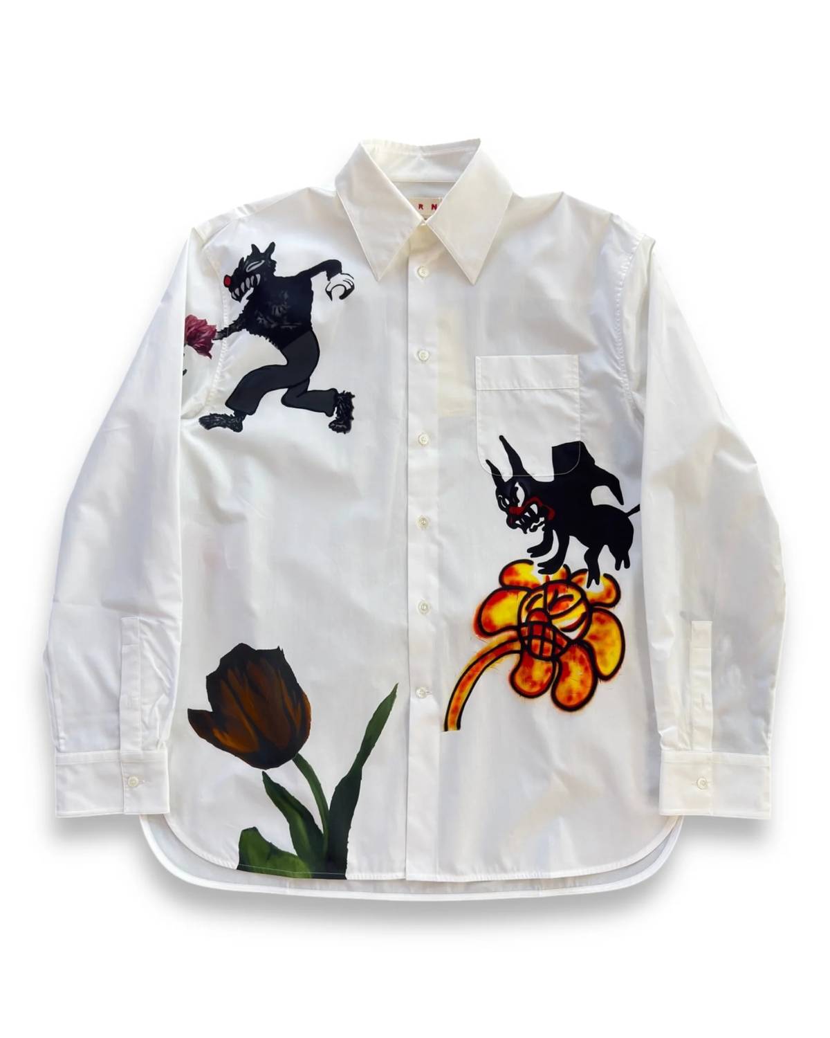 Marni - Wolfs & Tulip Poplin Printed Shirt