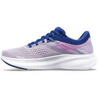SAUCONY Women's Ride 16 Running Shoes in mauve indigo - women's shoe - detail view