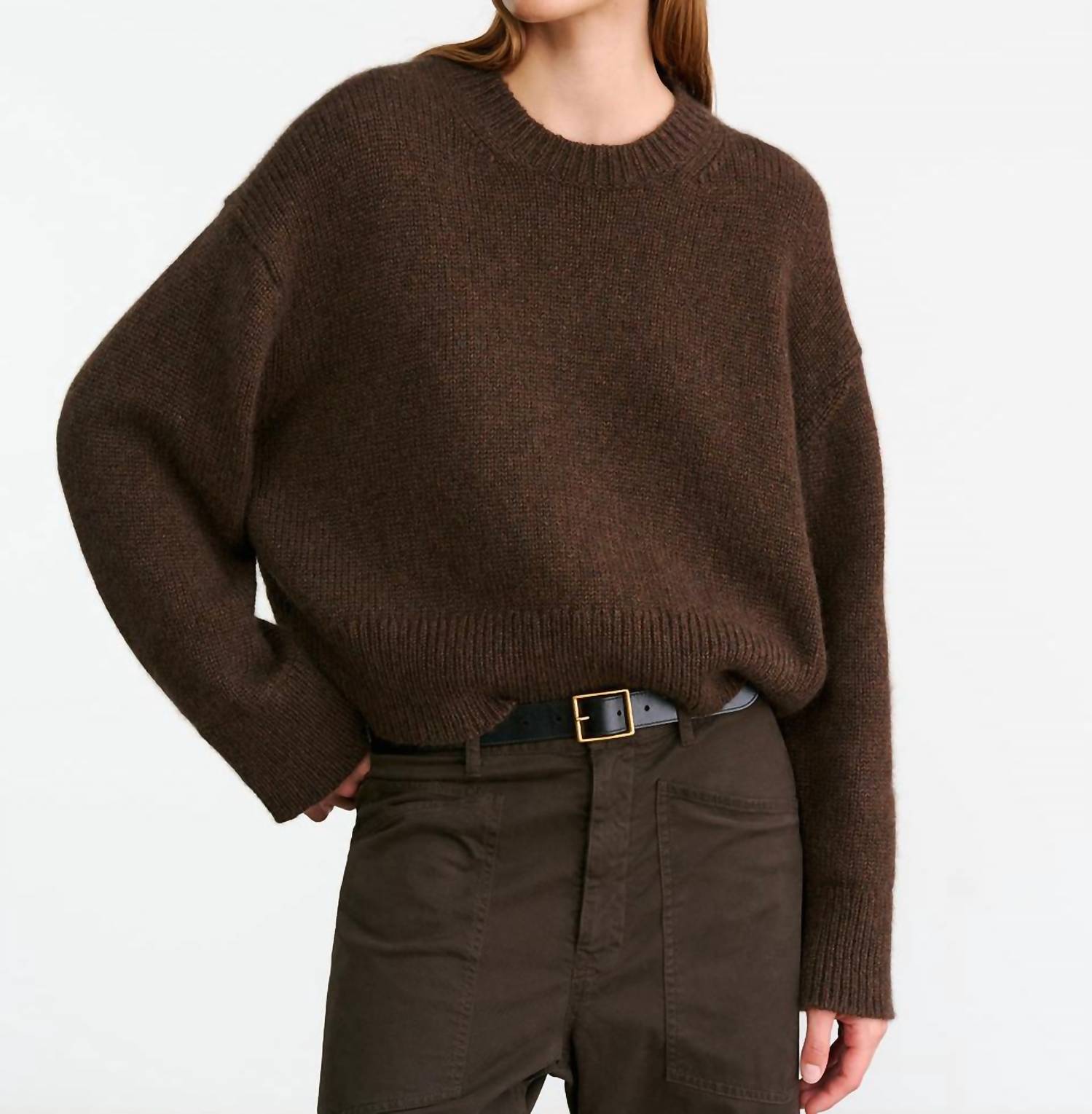 NILI LOTAN Anisa Cashmere Sweater in redwood melange - women's sweater