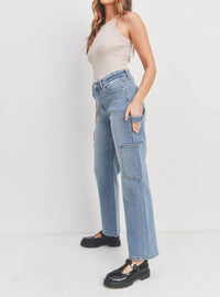 Just Black Denim - Cargo Straight Leg Jeans