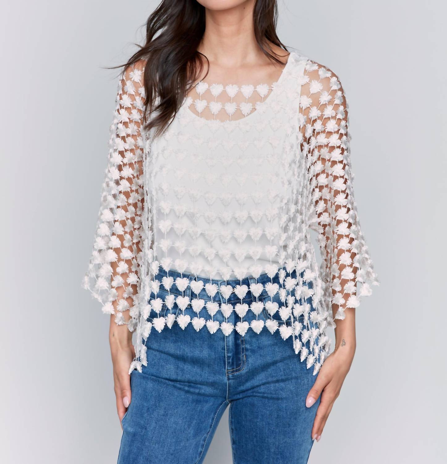 Charlie B - Textured Crochet Heart Top