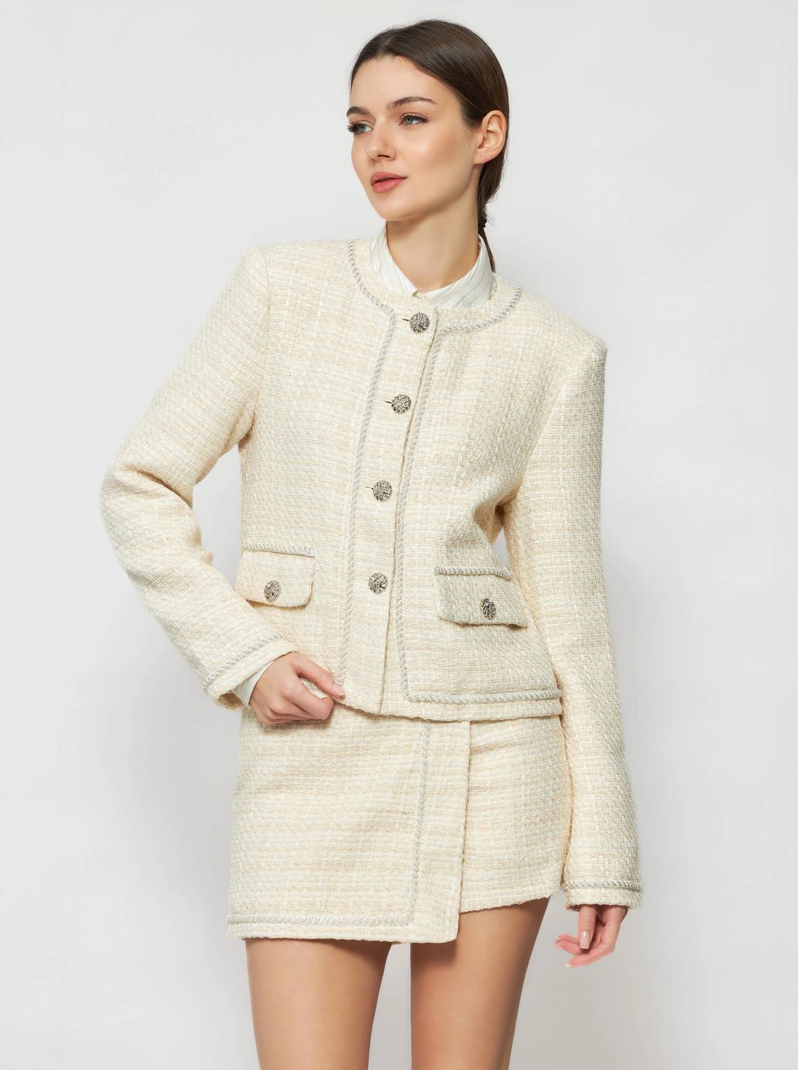 Solgo Atelier - Pogonia Tweed Bouclé Crop Jacket