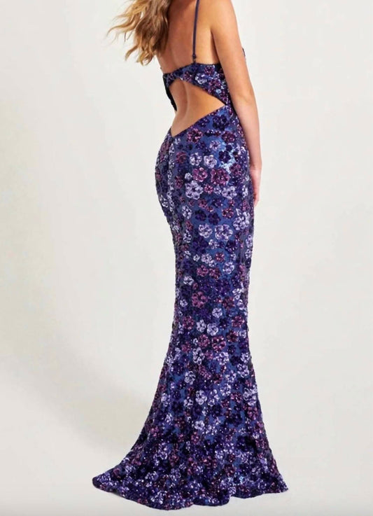 Faviana - Sequin floral gown