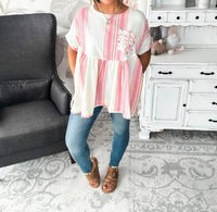 Sage+Fig - In My Mind Babydoll Short Sleeve Top