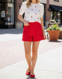 Vine & Love - Sweet Cherries Embroidered Knitted Sweater