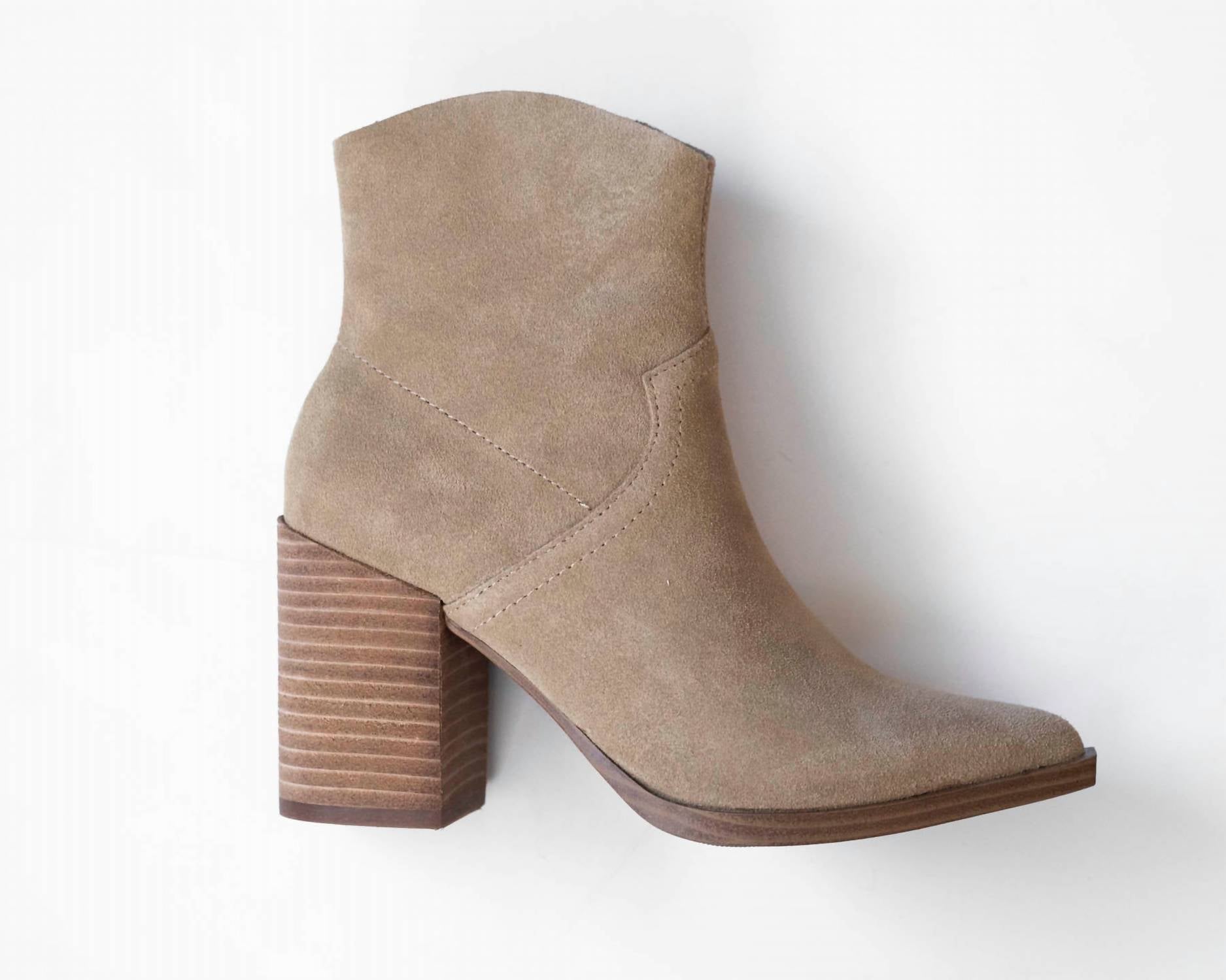 STEVE MADDEN Cate Western Suede Block Heel Booties - women's shoe