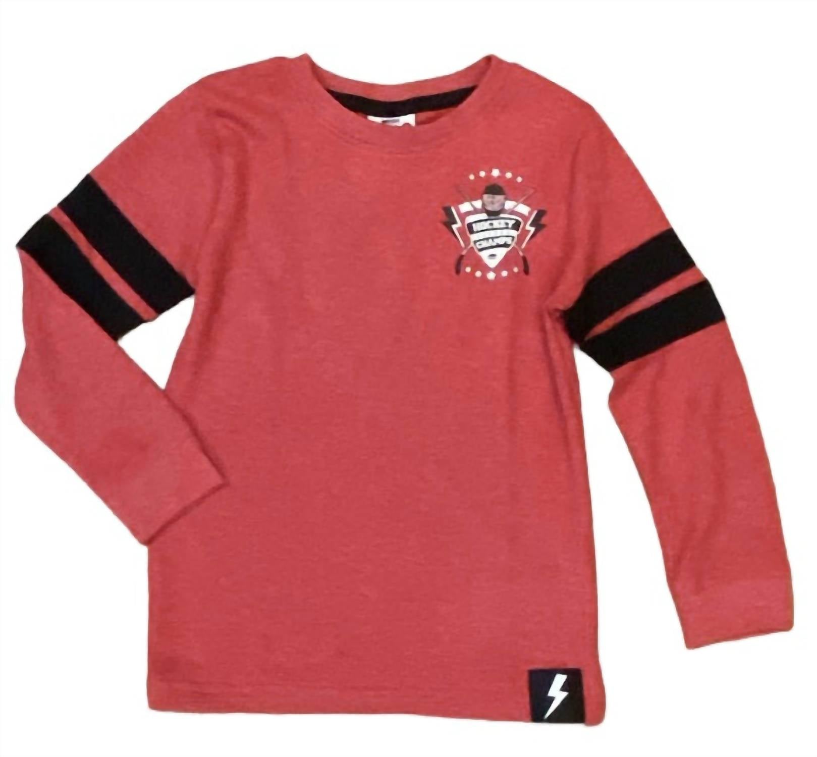 Little Mish - Boy's Hockey champs thermal shirt