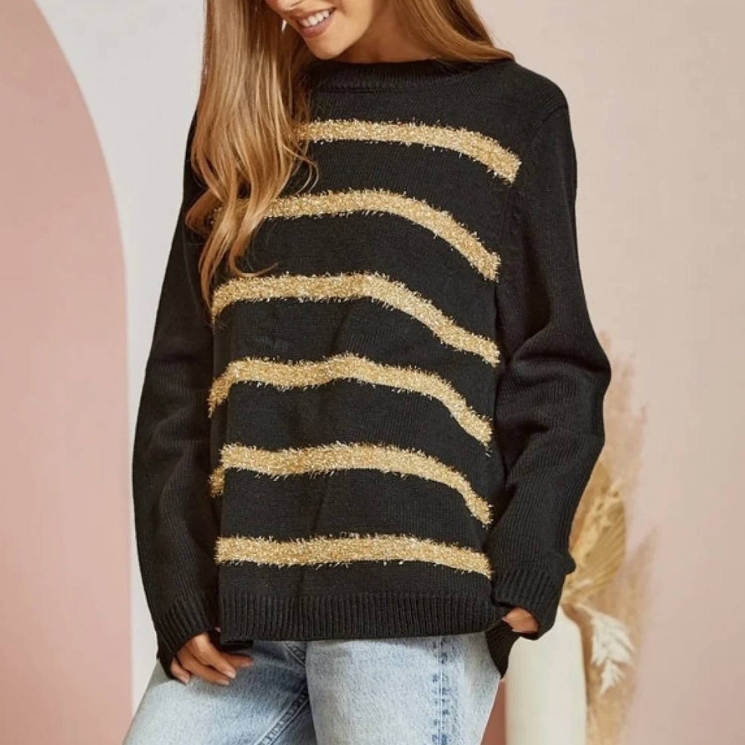 Andree By Unit - Lurex Striped Sweater
