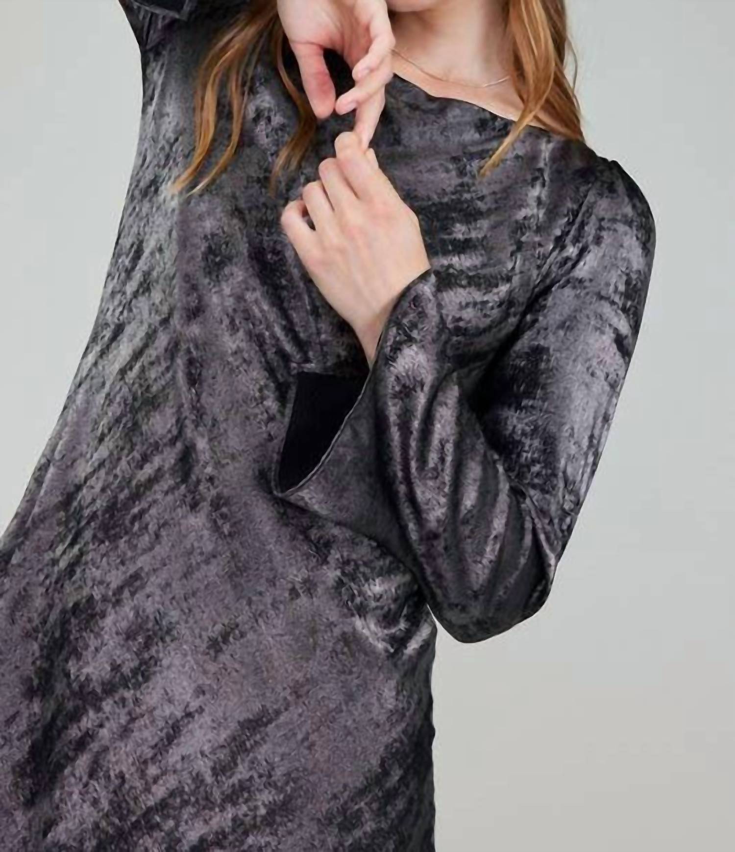 Current Air - Boat Neck Long Sleeve Maxi Dress