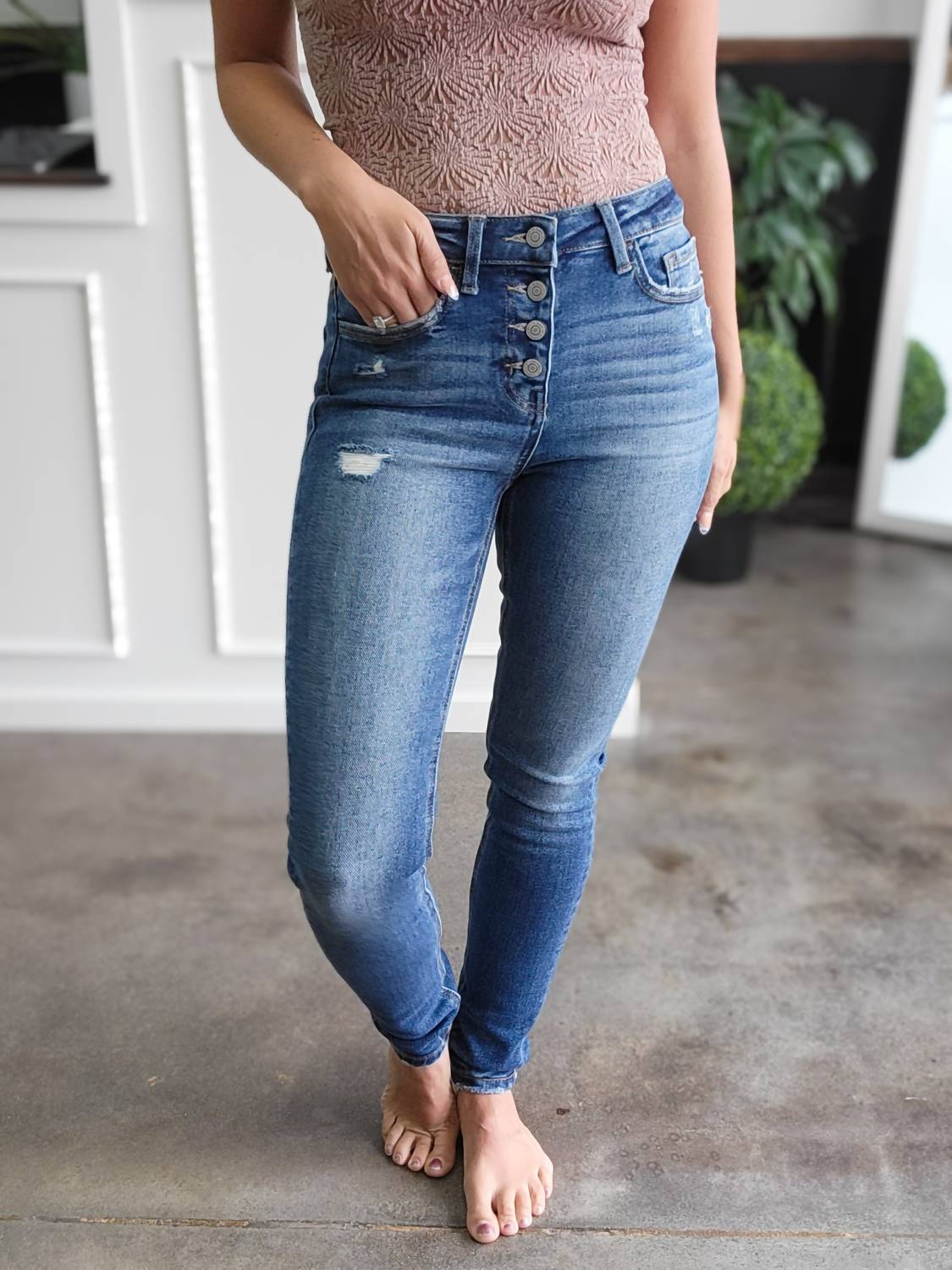 FLYING MONKEY The Evelyn Jeans in blue - women's jeans