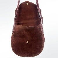 American Darling - Women's Turquoise Stone Leather Western Fringe Crossbody Bag