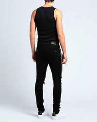 Amiri Crystal Track Denim Jeans in black od - men's jeans - alternate view