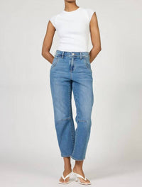 DEAR JOHN DENIM Lasso High Rise Clean Hem Jeans in kenia blue - women's jeans