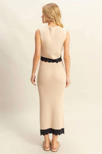 Hyfve - Contrast Hem Top And Maxi Skirt Set