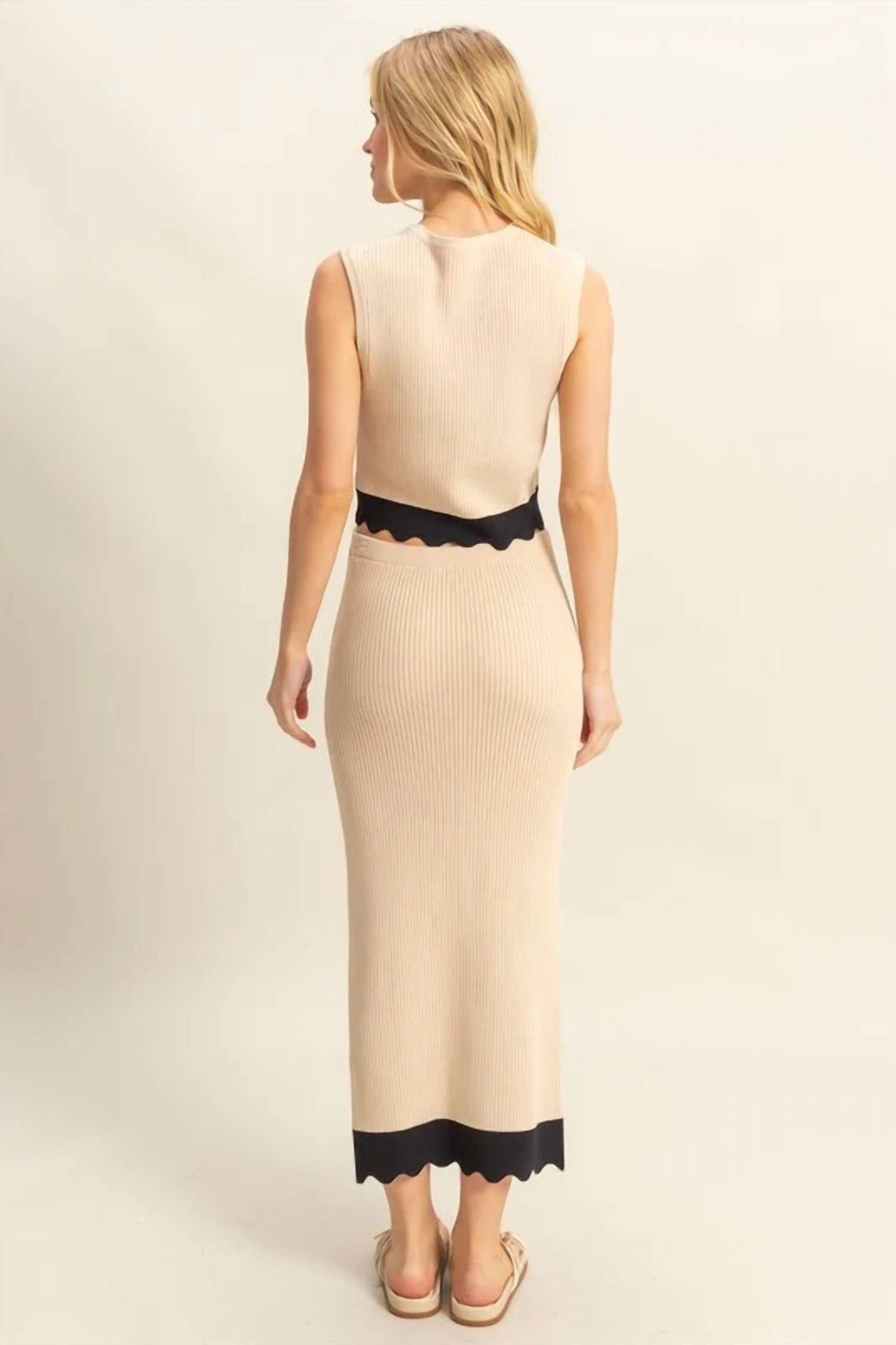 Hyfve - Contrast Hem Top And Maxi Skirt Set