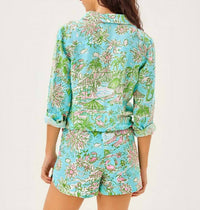 Lilly Pulitzer Sea View Button Down in blue - women's shirt - alternate view