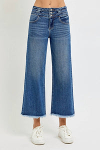 Risen - High Rise Double Band Crop Jean