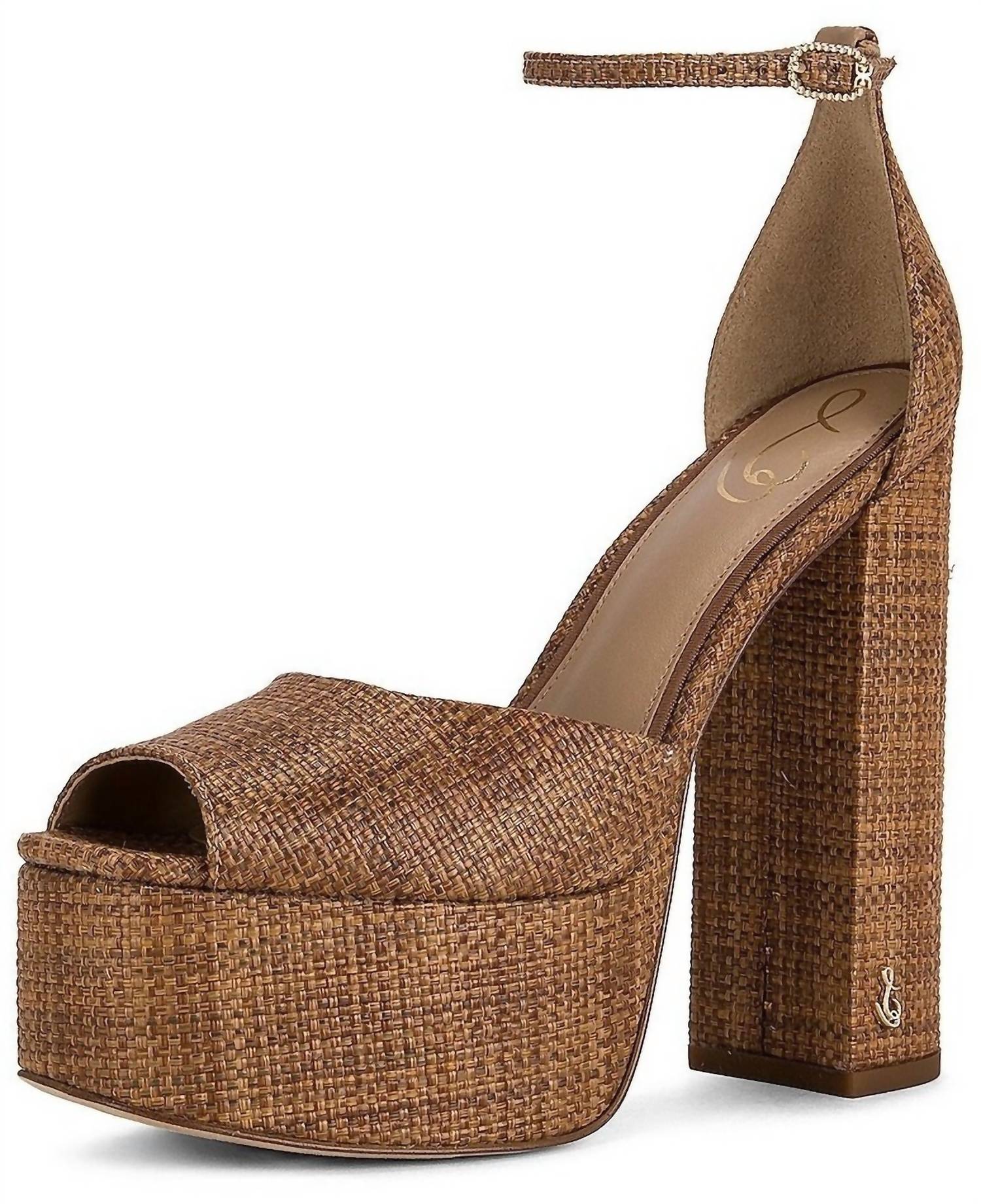 Sam Edelman - Women's Kori Ankle Strap Peep Toe Platform Heeled Fashion Sandals