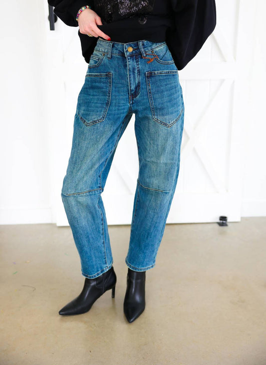 Apricot - Mya Utility Barrel Jean