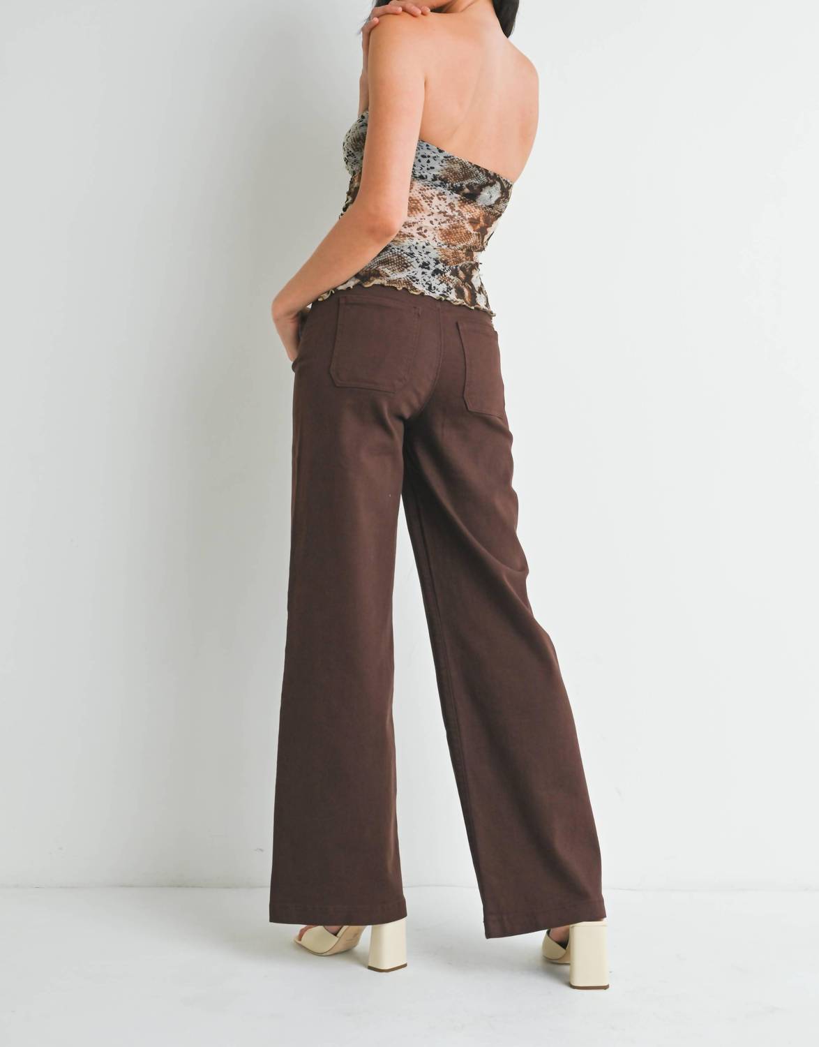 Jbd. - High Rise Mini Patch Pocket Wide Leg Jean