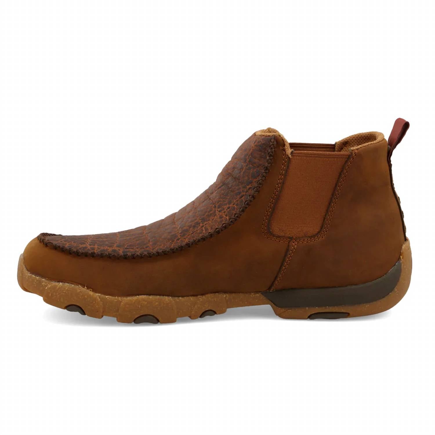 TWISTED X Men's Chelsea Driving Moc Shoes in brown - men's loafer - detail view