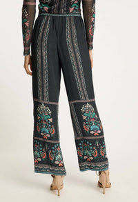 CABALLERO Miller Wide Leg Pants in twilight bloom - women's pants - detail view