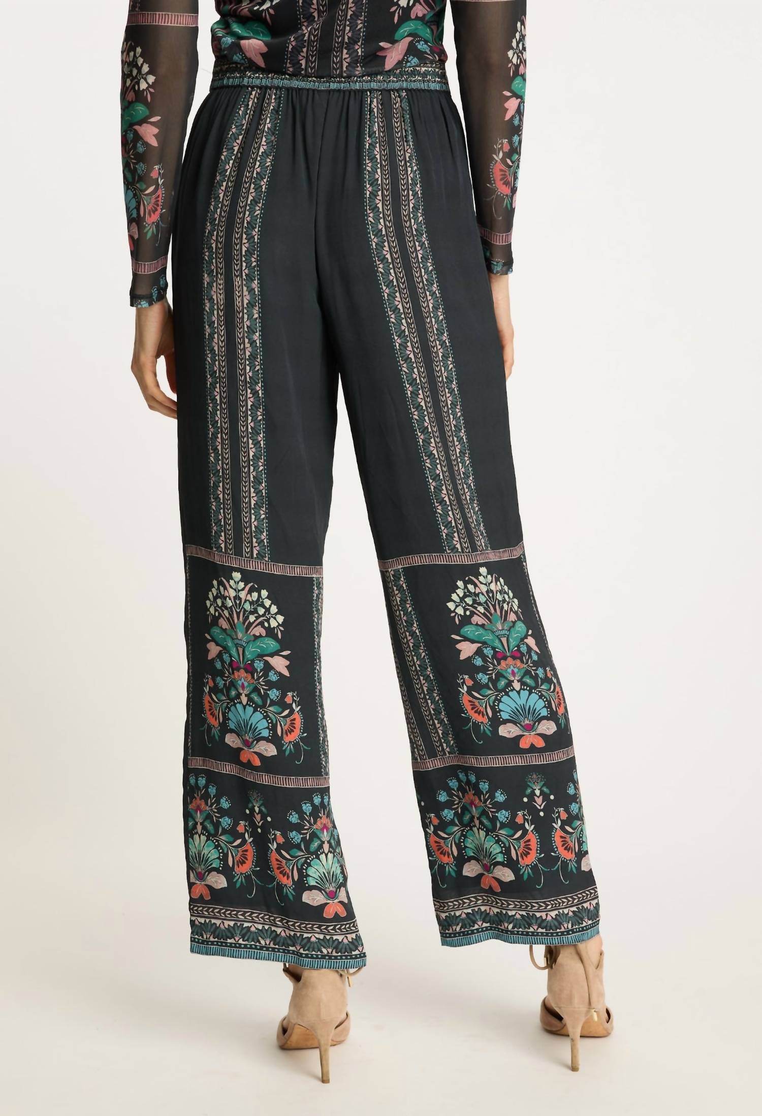CABALLERO Miller Wide Leg Pants in twilight bloom - women's pants - detail view