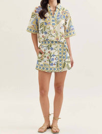 Entrousa - Botanical Print Short Sleeve Top