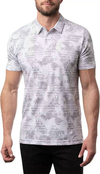 TravisMathew Seaside Blue Polo Shirt in white - men's shirt - detail view