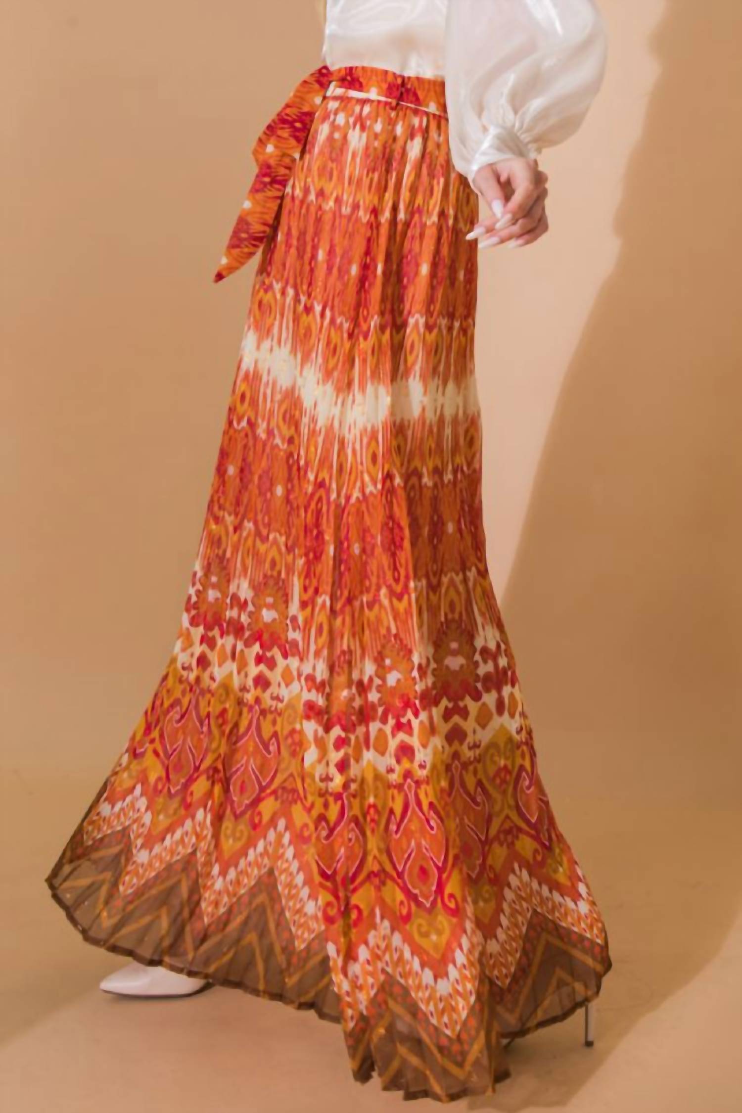 Flying Tomato - Sienna Pleated Maxi Skirt