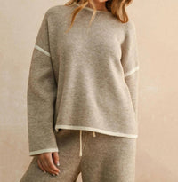 Miou Muse - High Neck Long Sleeve Sweater Top