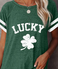 Shewin - Clover Striped Short Sleeve "Lucky" Tee