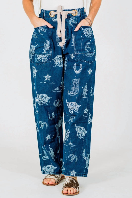 Bibi - Western Skies Denim Pants