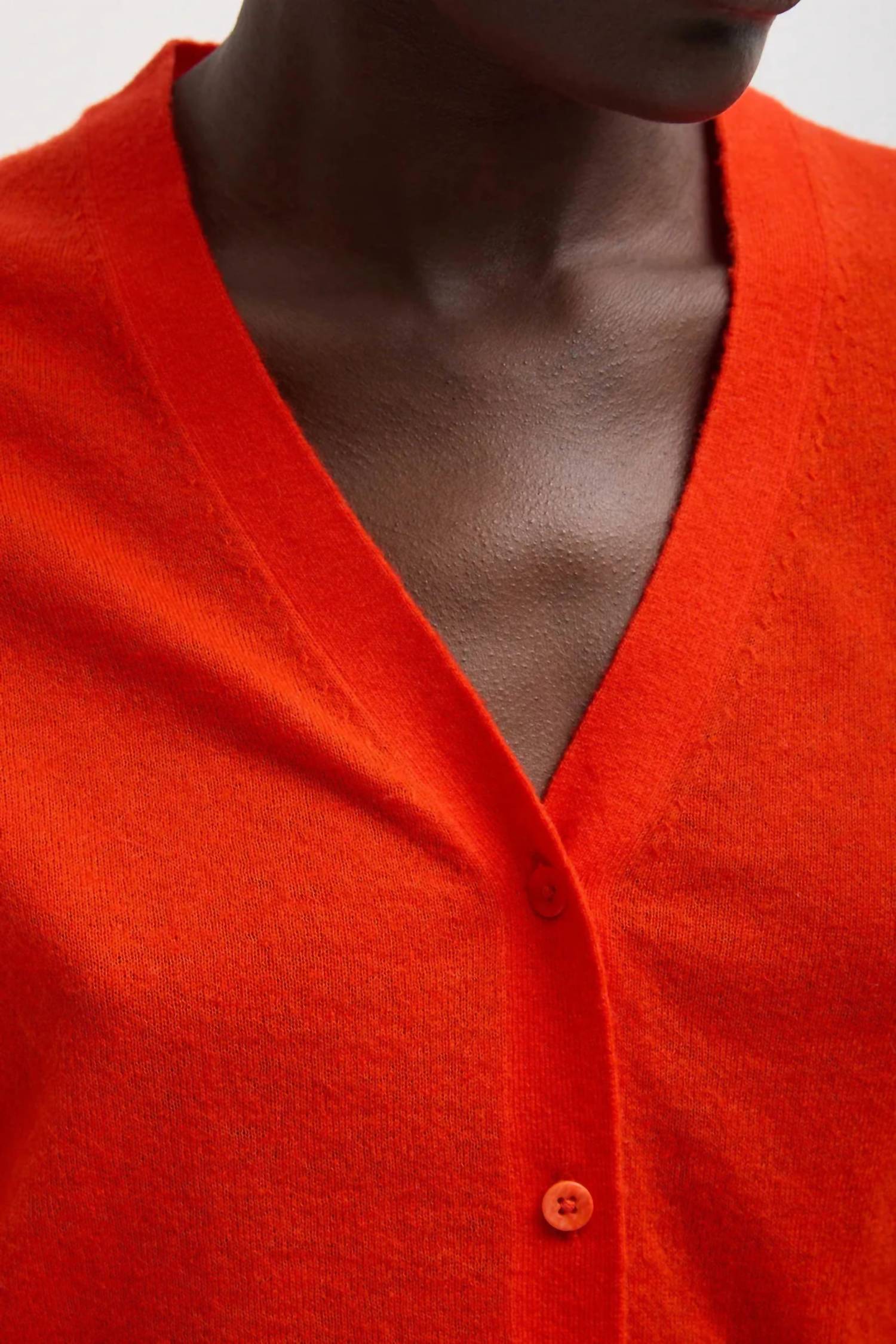 Tibi - Skinlike Mercerized Wool V-neck Shrunken Cardigan