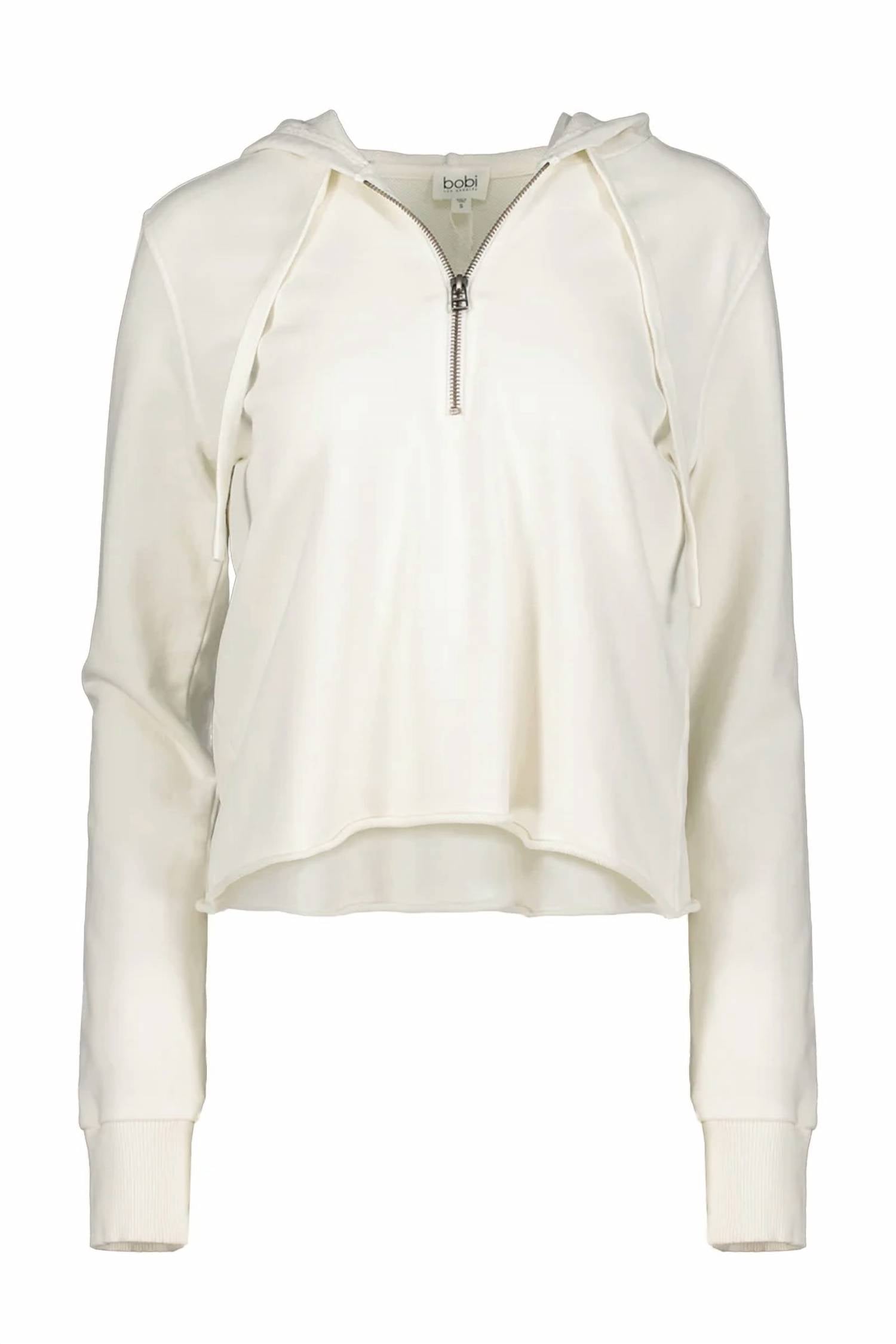 Bobi - Women's Half Zip Crop Hoodie