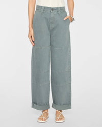 FRAME Cuffed Utility Trouser in slate gray - women's pants