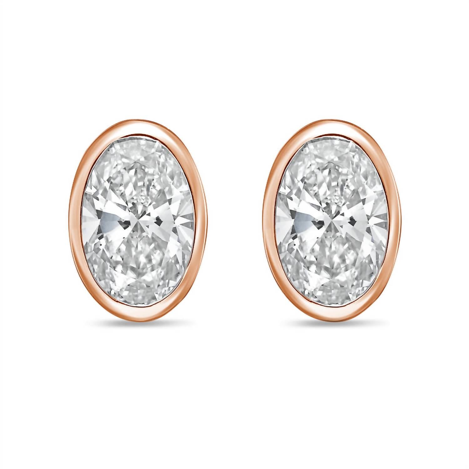 Diana M Jewels - Women's Oval Lab-grown Diamond Stud Earrings (15.00 Tcw) - Grand