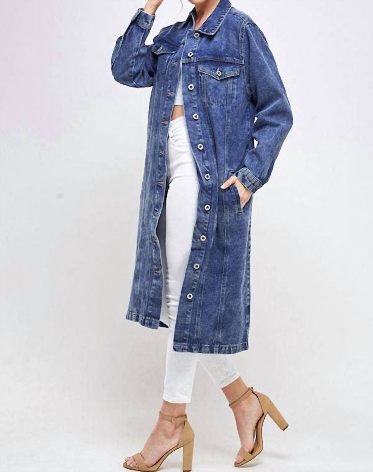 Blue Age - Long Trench Coat Jean Jacket