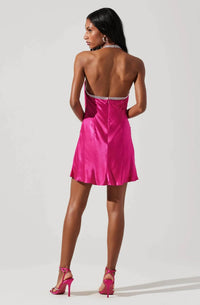 Astr - Rhinestone Halter Dress