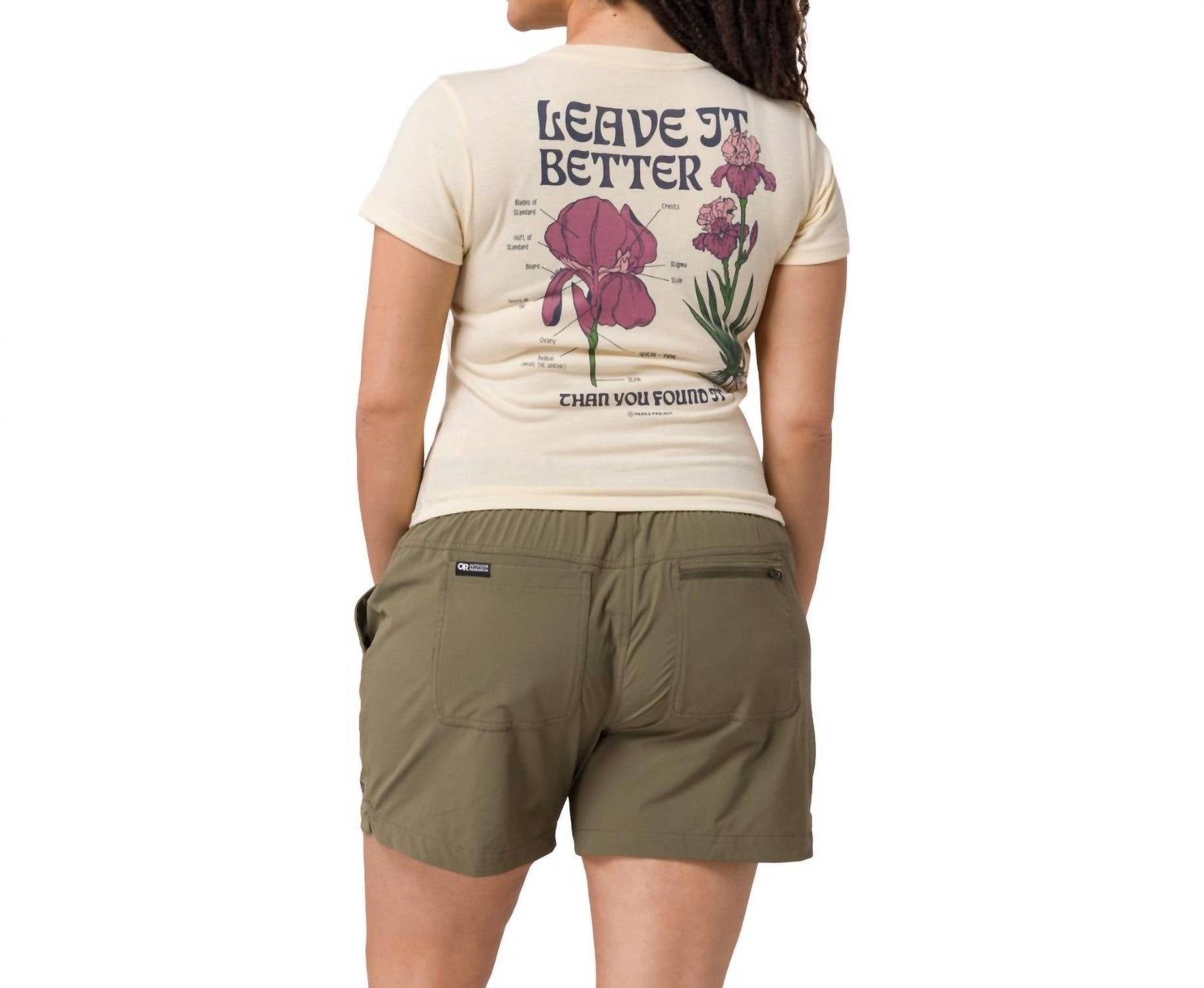 Parks Project Leave It Better Iris Tee in natural - women's t-shirt - detail view