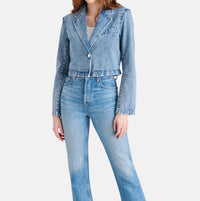 STEVE MADDEN Tarin Denim Blazer in blue - women's jacket