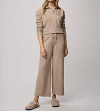Splendid Sweatersoft Quarter Zip Sweater in light cedar heather - women's sweater - view 6