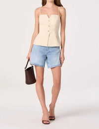 Astr - Britta Button-front Spaghetti Strap Top