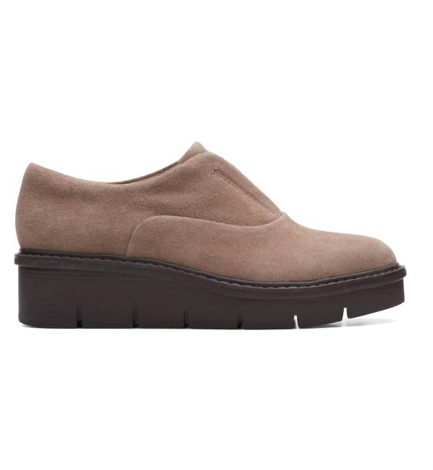 Clarks Women's Airabell Sky Loafer in pebble suede 1 - women's flats - detail view