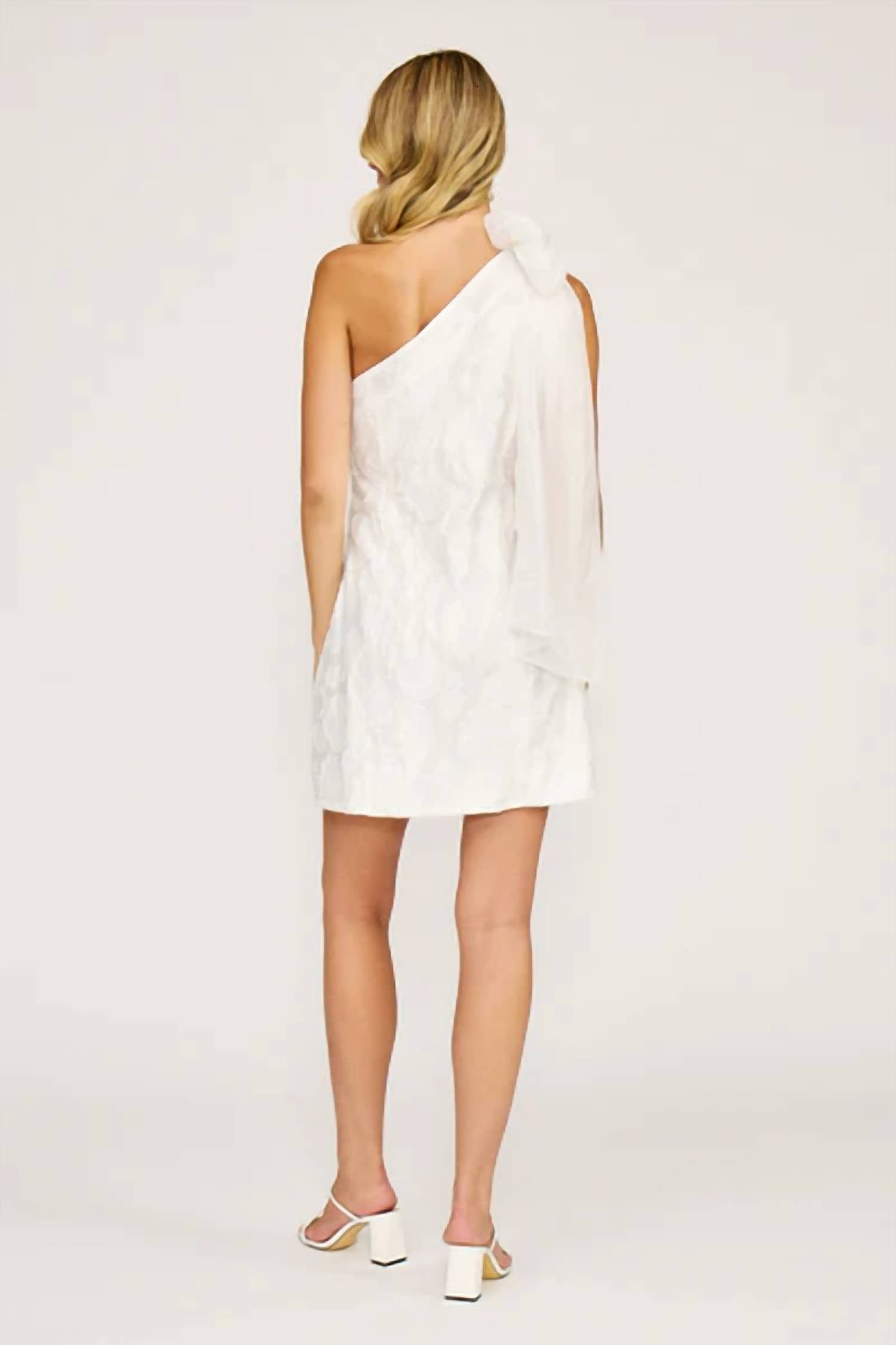Lucy Paris - Mercy One-shoulder Bow Dress