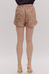 Entro - High Waisted Sequin Shorts