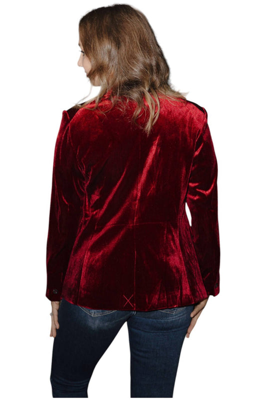Ee:Some - Scarlet Velvet Blazer